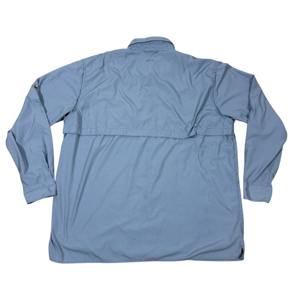 Orvis Mens XL Tall Long Sleeve Button Front‎ Fishing Shirt Blue Nylon Vented - Picture 3 of 11